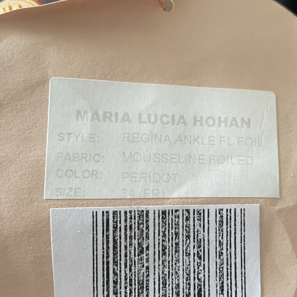 Maria Lucia Hohan Olive Green Spaghetti Strap Midi Dress - Picture 13 of 17